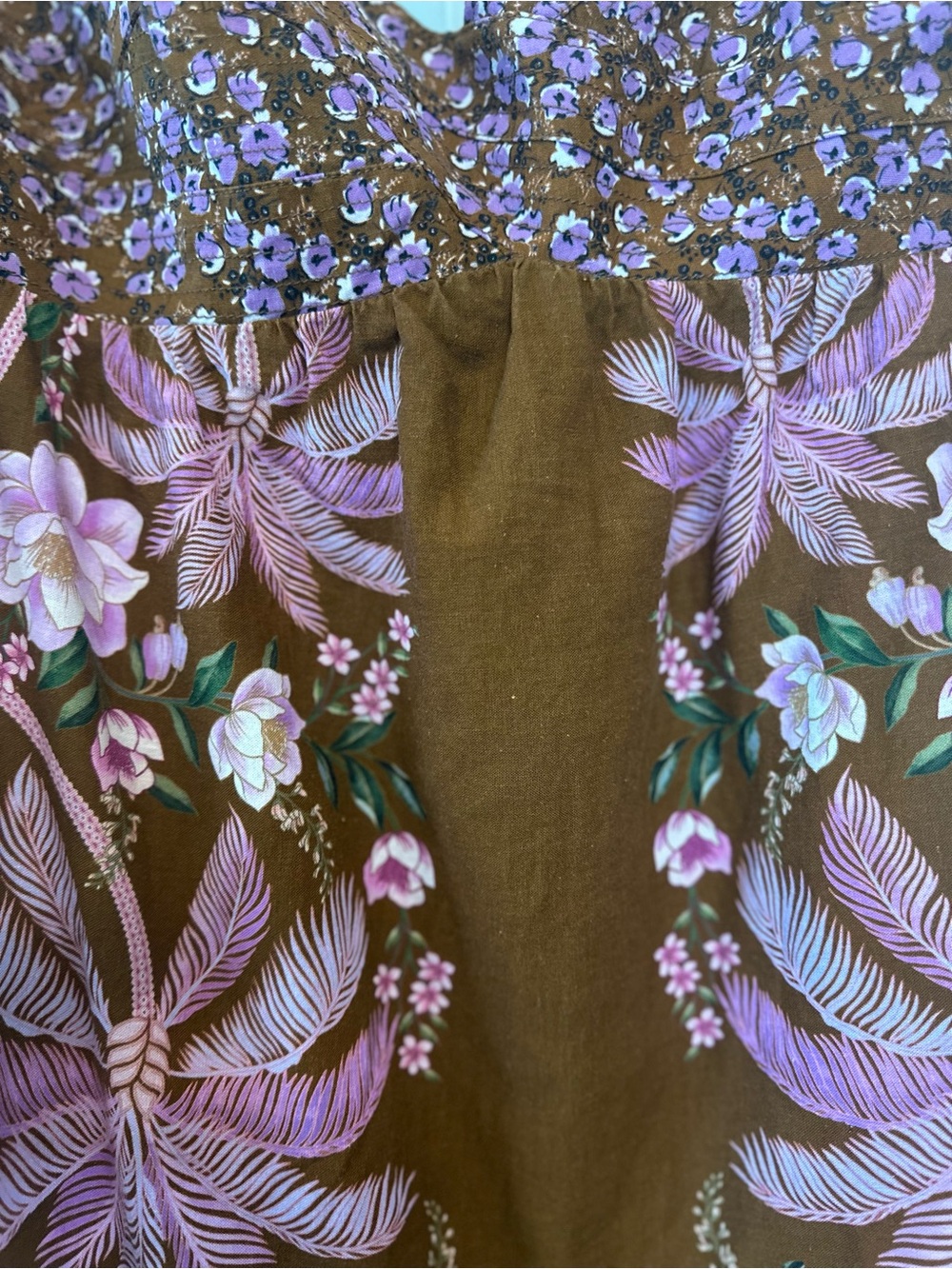Farm Rio Pink Brown Tropical Floral Palm Print Maxi Dress - L - Picture 7 of 14